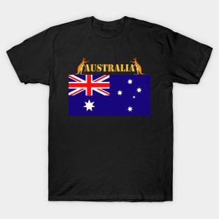 Flag - Australia w 2 Roo w Txt T-Shirt